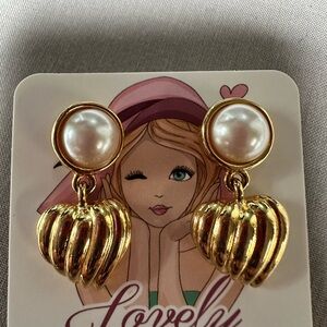 Gold and Pearl Earrings